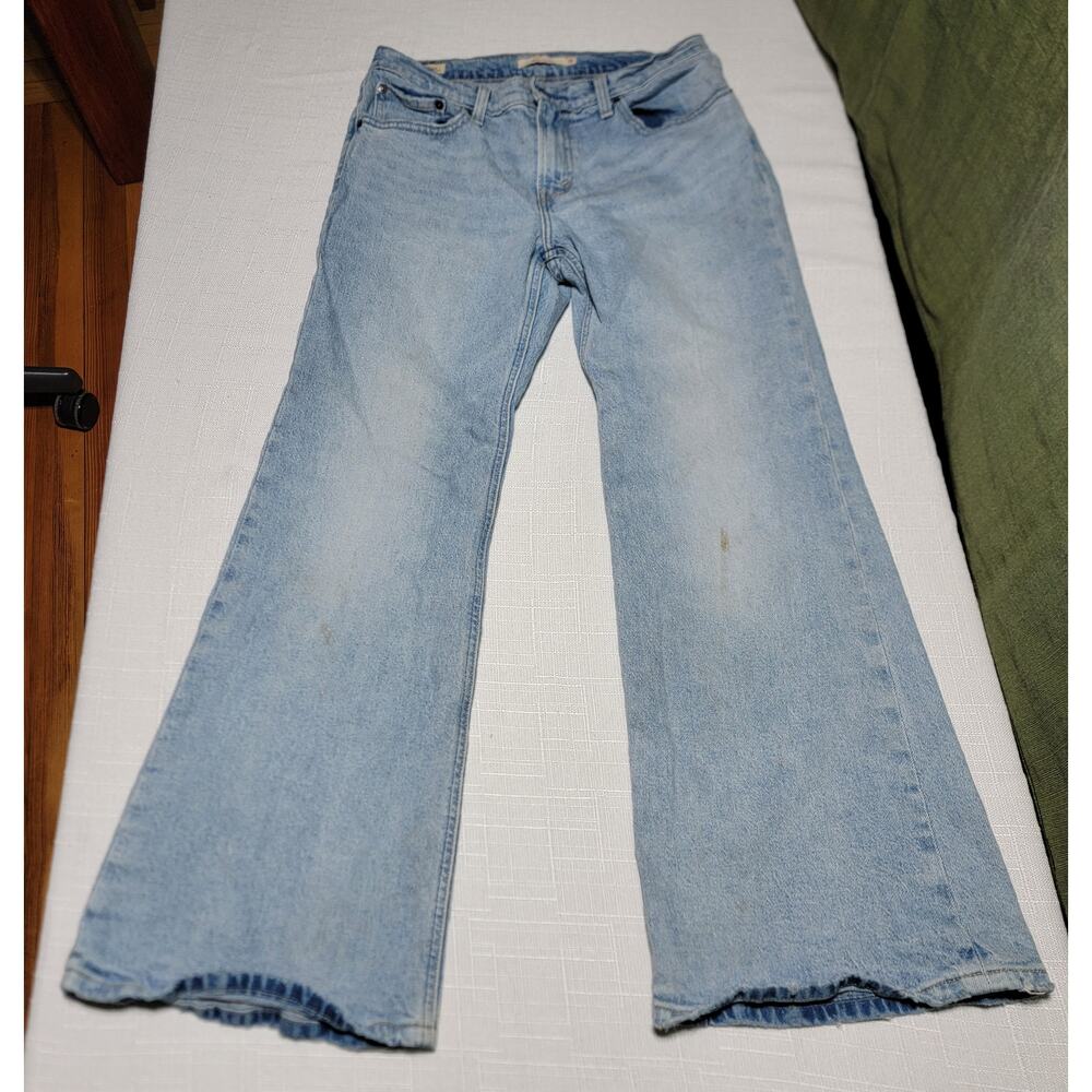 Levi's Middy Flare Mid Rise Jeans Light Wash Blue 28x30